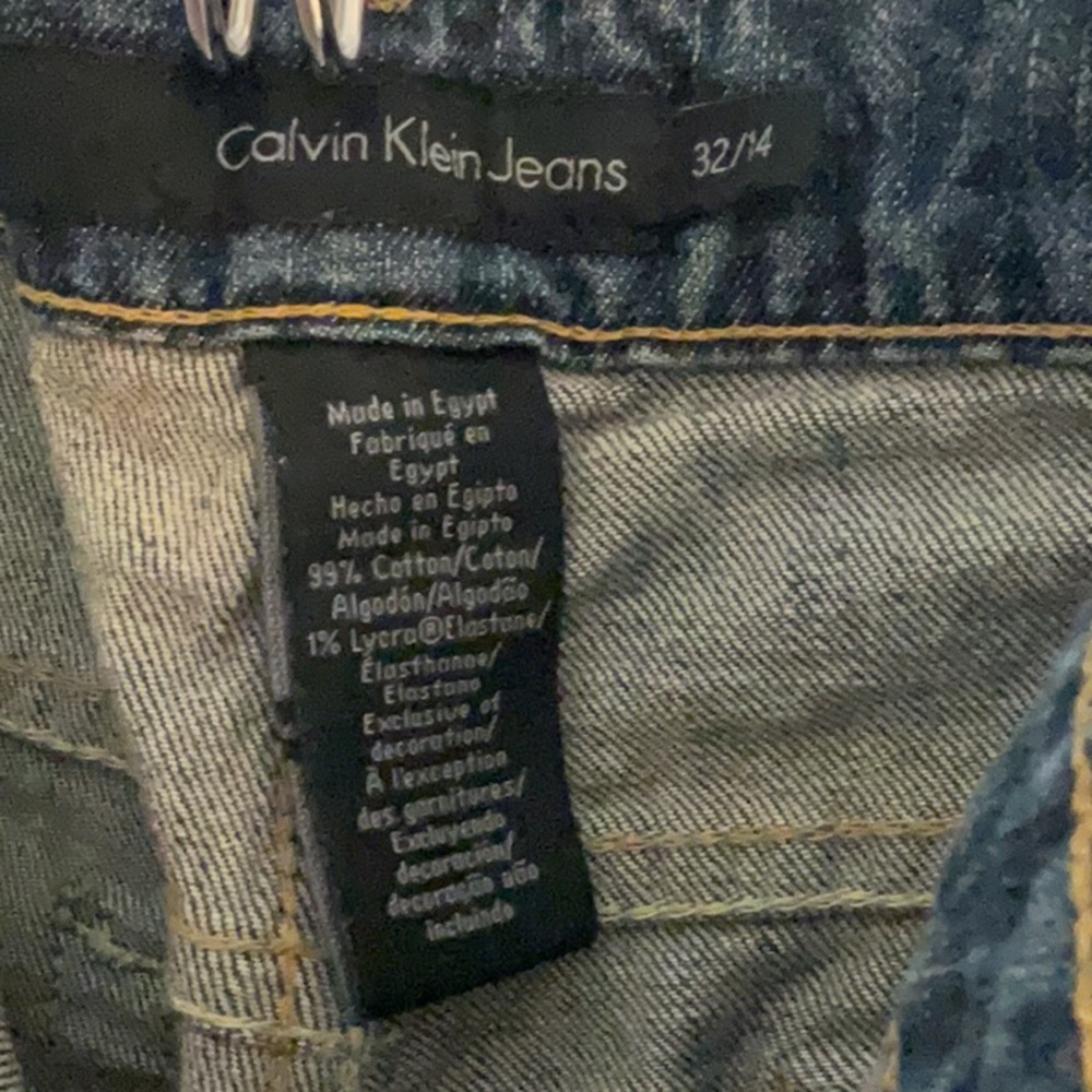 Calvin Klein Jeans Straight Leg Denim, Size  32/14, Dark Blue Denim - Picture 8 of 10